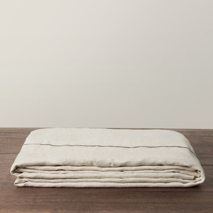Trace Heavyweight Bedcover - Flax/Truffle
