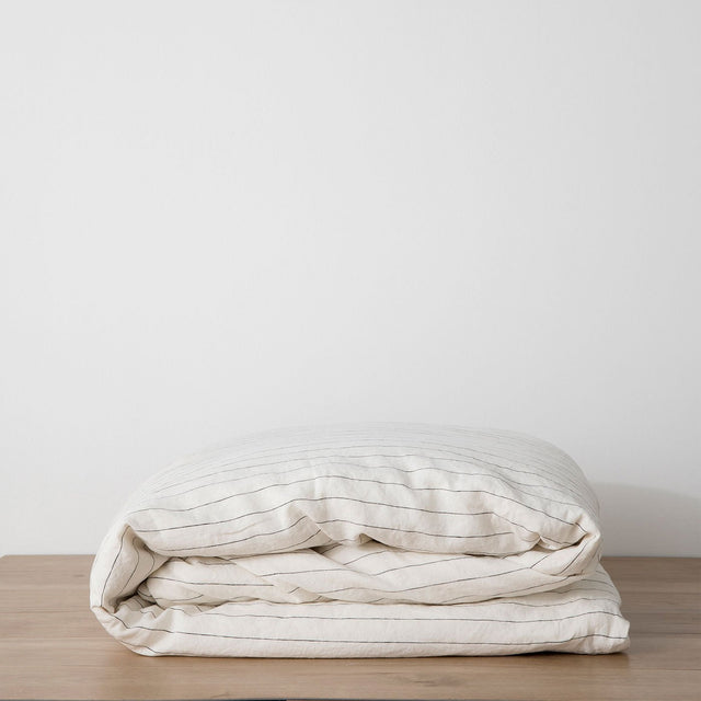 Linen Duvet Cover - Pencil Stripe. Available in Double, King, Super King.