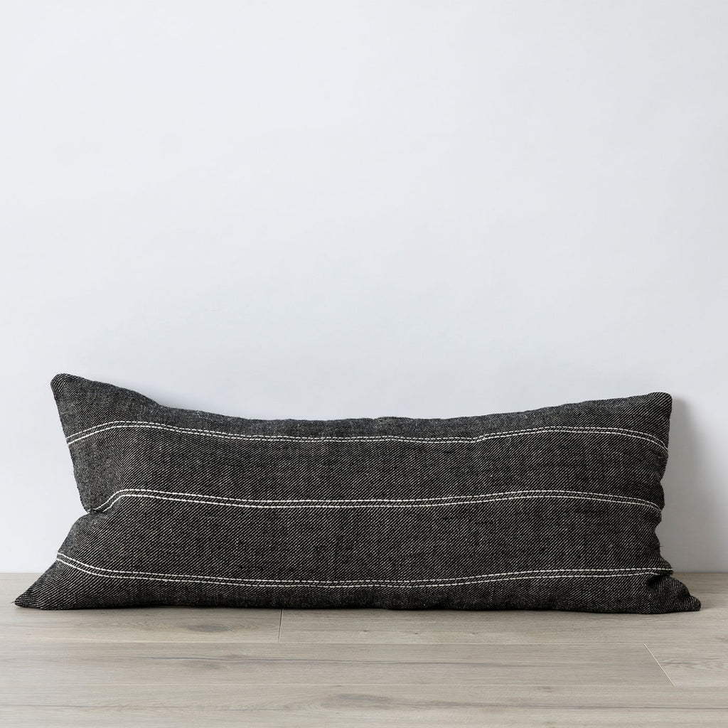 Linen lumbar top pillow cover