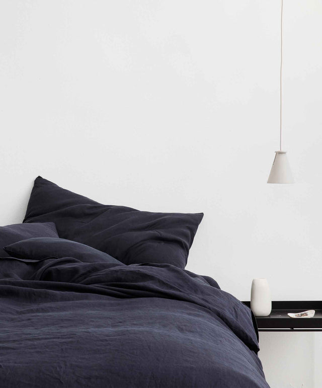 Linen Duvet Cover - Navy