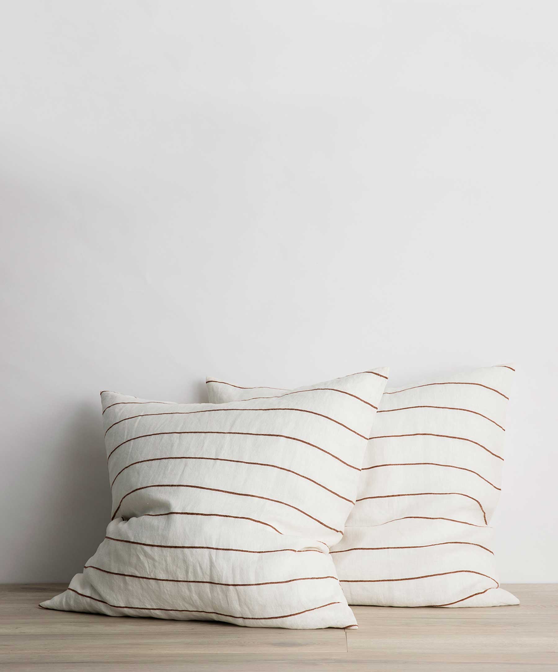 Set of 2 Linen Euro Pillowcases - Cedar Stripe
