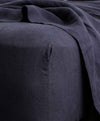 Linen Fitted Sheet - Navy