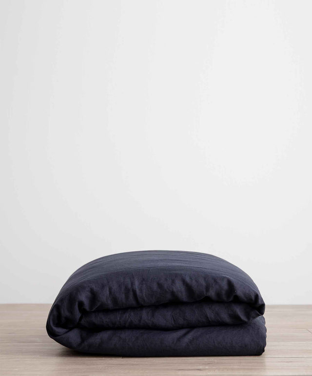 Linen Duvet Cover - Navy