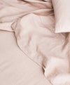 Linen Flat Sheet with Border - Blush