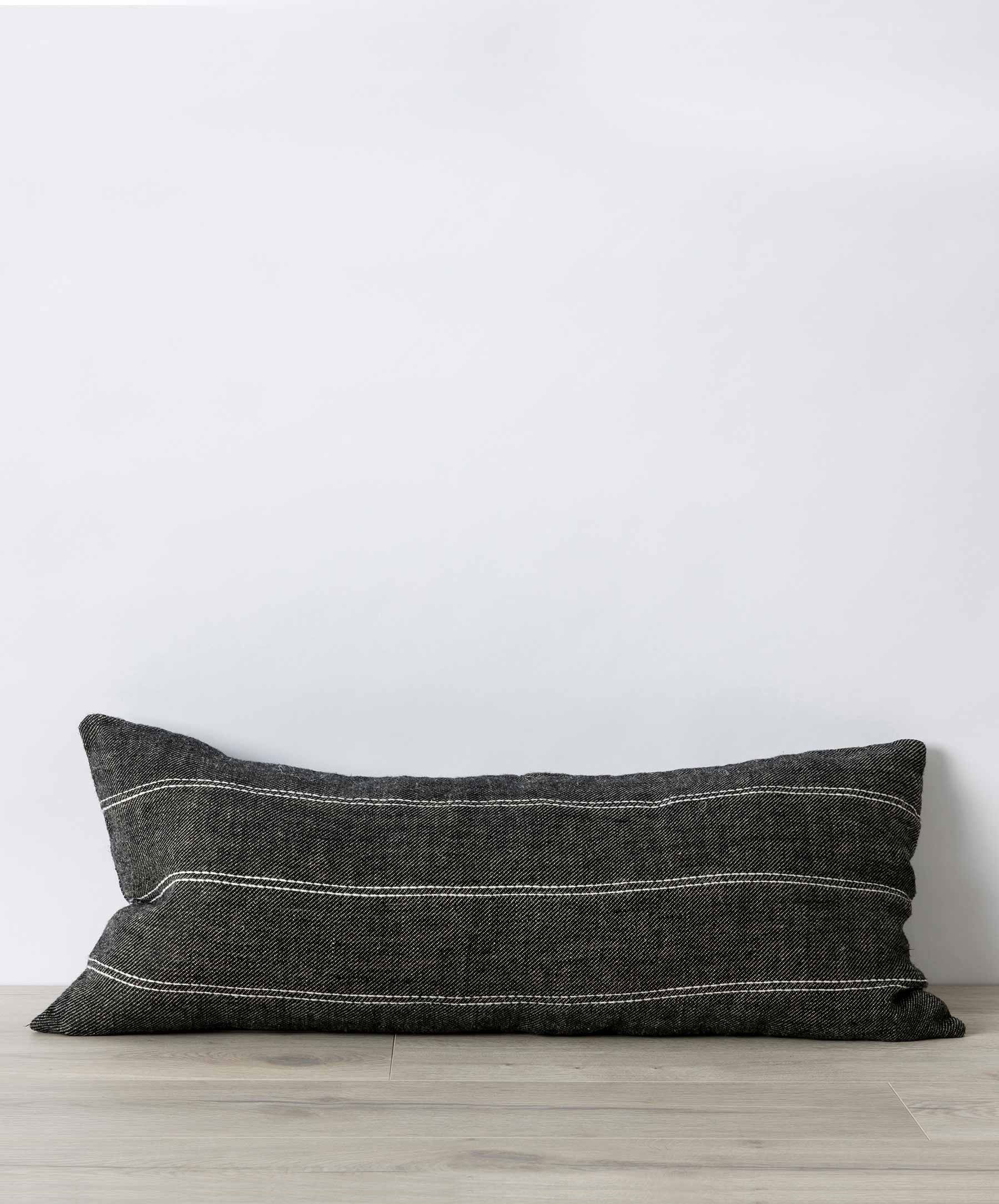 Charcoal grey lumbar pillow best sale