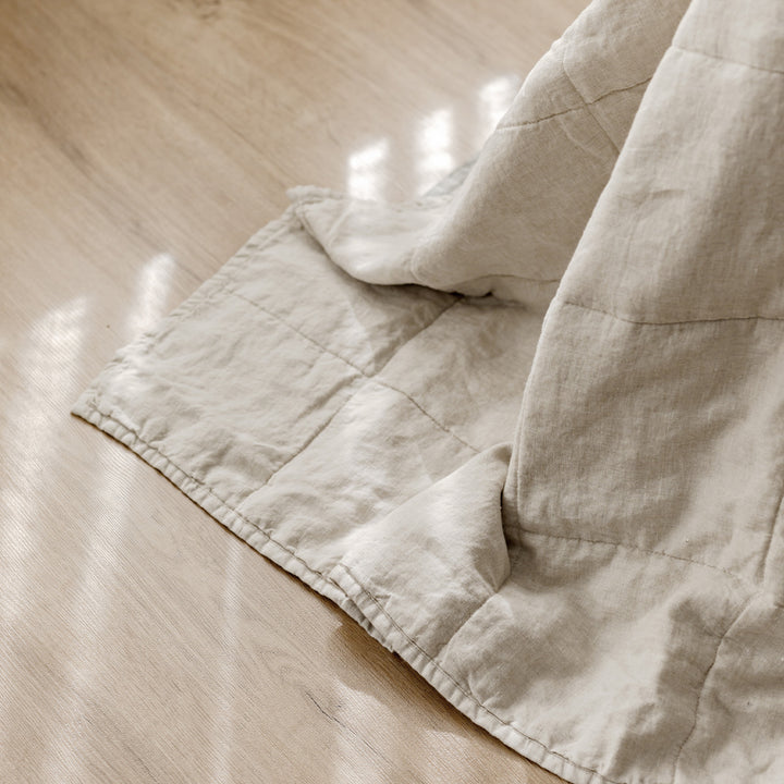 Quilted Bedcover - Natural