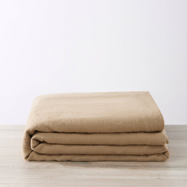 Heavyweight Linen Bedcover - Sand
