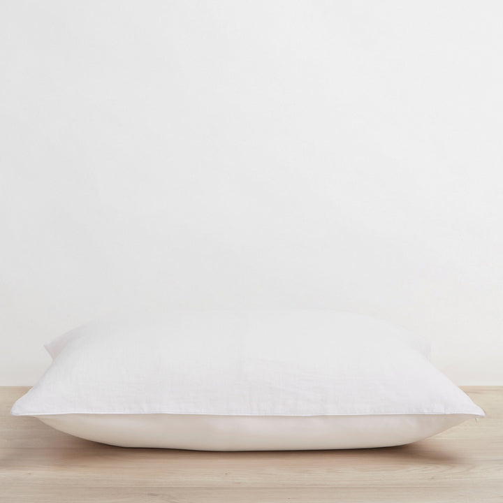 Silk Linen Flip Pillowcase - White
