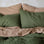 Forest Duvet cover set with Fawn Flat sheet with border and set of 2 pillowcases in Fawn