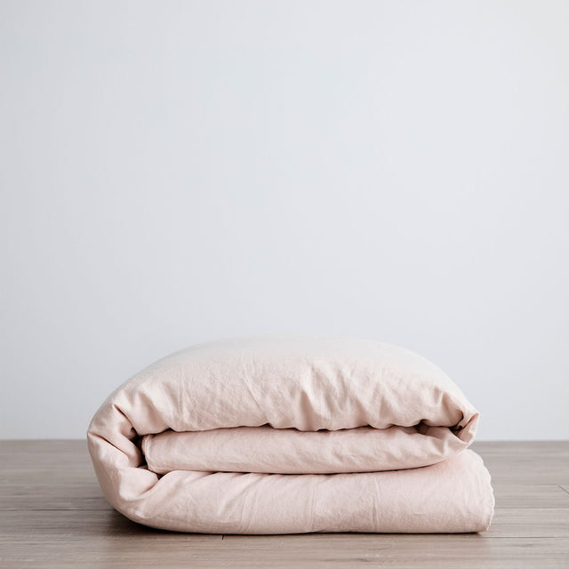 Linen Duvet Cover - Blush. Available in Double, King, Super King.