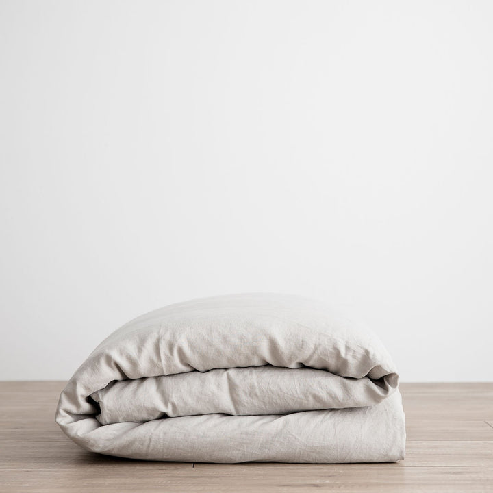 Linen Duvet Cover - Smoke Grey. Available in Double, King, Super King.