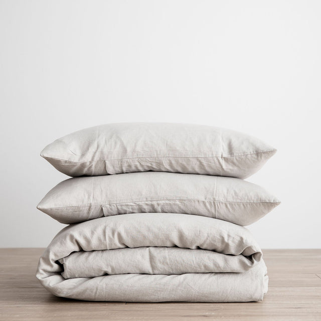 Linen Duvet Cover Set - Smoke Grey. Available in Single, Double, King, Super King.