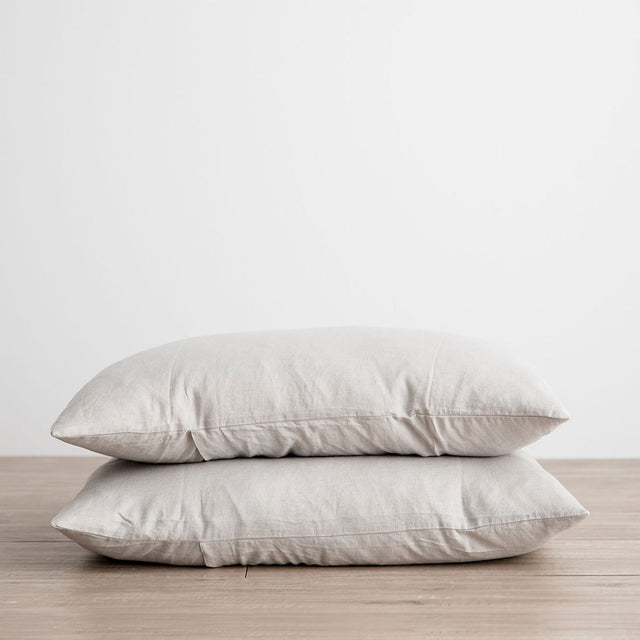 Set of 2 Linen Pillowcases - Smoke Grey. Available in Standard & King.
