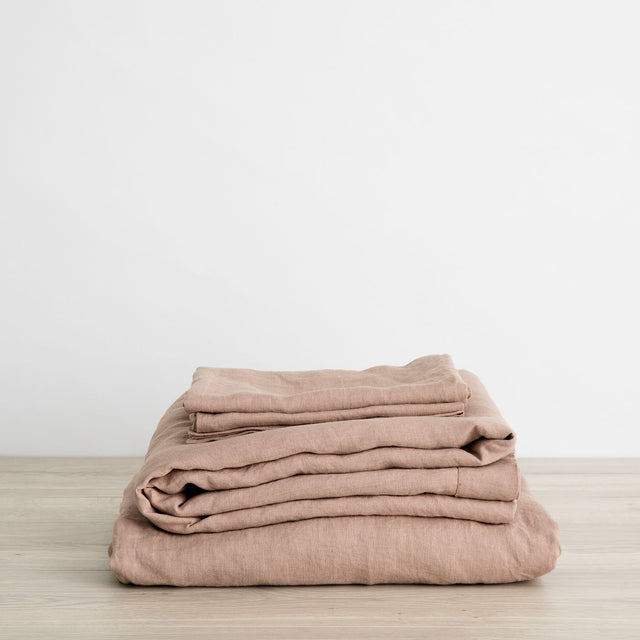 Linen Sheet Set - Fawn. Available in Single, Double, King & Super King.